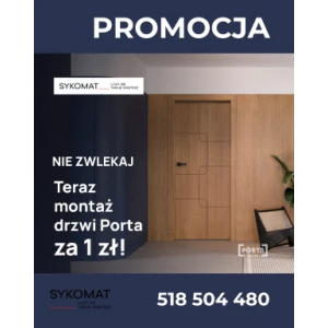 Sykomat promocja - montaż drzwi Porta za 1 zł