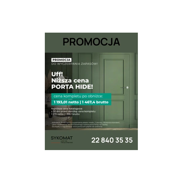 SYKOMAT - promocja drzwi PORTA HIDE